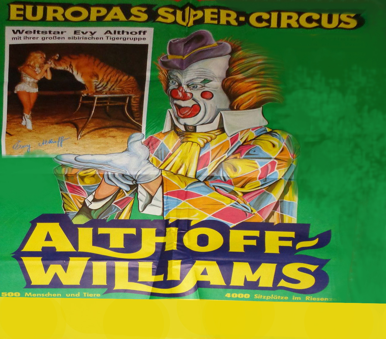 Zirkus-Plakat 1977 (original) "Circus William Althoff" 119 x 84cm